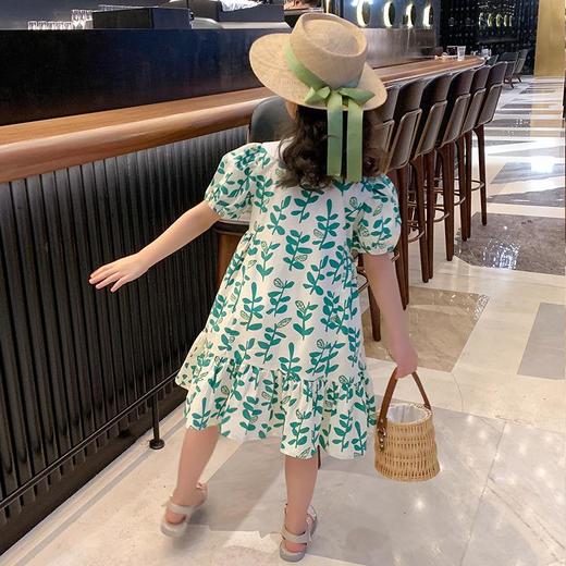 女童碎花连衣裙夏装2022新款洋气女孩大童棉质公主裙薄款儿童裙子 商品图3