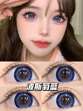 年抛 波斯菊蓝 AgensColor / 大直径14.5 着色14.4  / (同品牌多副更划算 选款色板在详情页) 蓝色混血美瞳