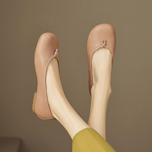 纯色简约，超软超舒适里外全皮平底单鞋LGYZ-327-3 商品图4