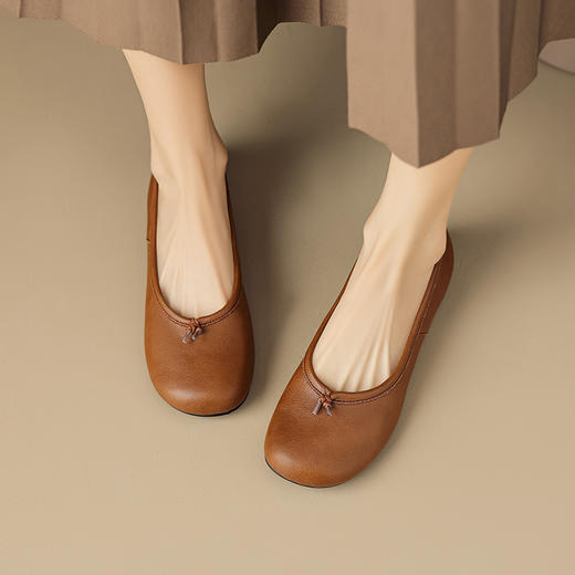 纯色简约，超软超舒适里外全皮平底单鞋LGYZ-327-3 商品图11