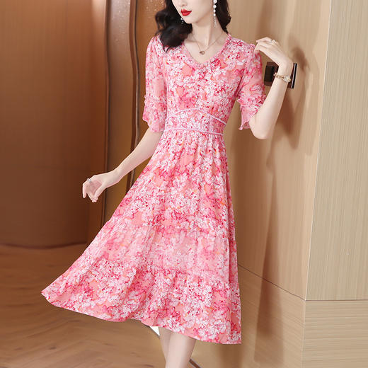 气质优雅，夏季新款百搭减龄显瘦大摆裙女法式淑女风碎花连衣裙AHM-ryfs6275 商品图1