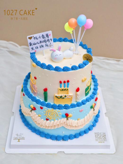 1027CAKE | ins 复古风格  双层 手绘蛋糕 商品图1