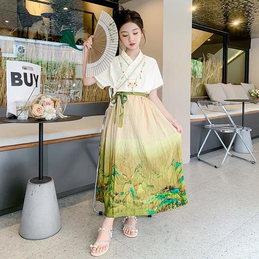 女童马面裙夏装套装2023新款童装儿童汉服超仙半身裙中国风唐装夏 商品图3