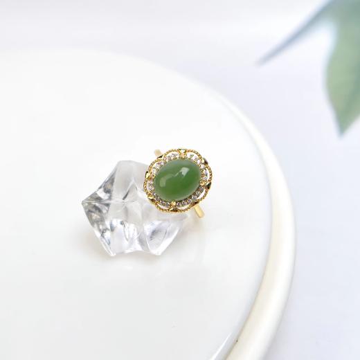 S925碧玉戒指-花边蛋面 商品图0