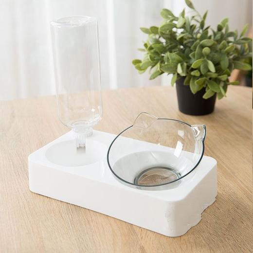 嬉皮狗自动饮水猫脸碗防打翻不湿嘴双碗狗狗水碗猫咪食盆1个 商品图4