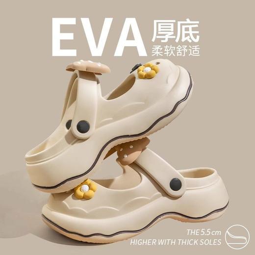 踩屎感包头洞洞鞋女士外穿厚底增高卡通蝴蝶结防滑高跟凉拖鞋女夏 商品图0