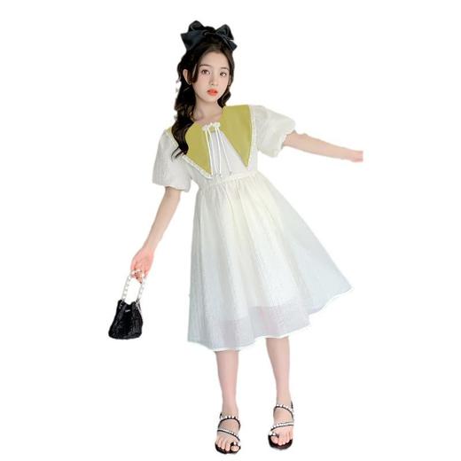 女童夏装连衣裙2023新款网红儿童泡泡袖裙子夏季学院风女孩公主裙 商品图4