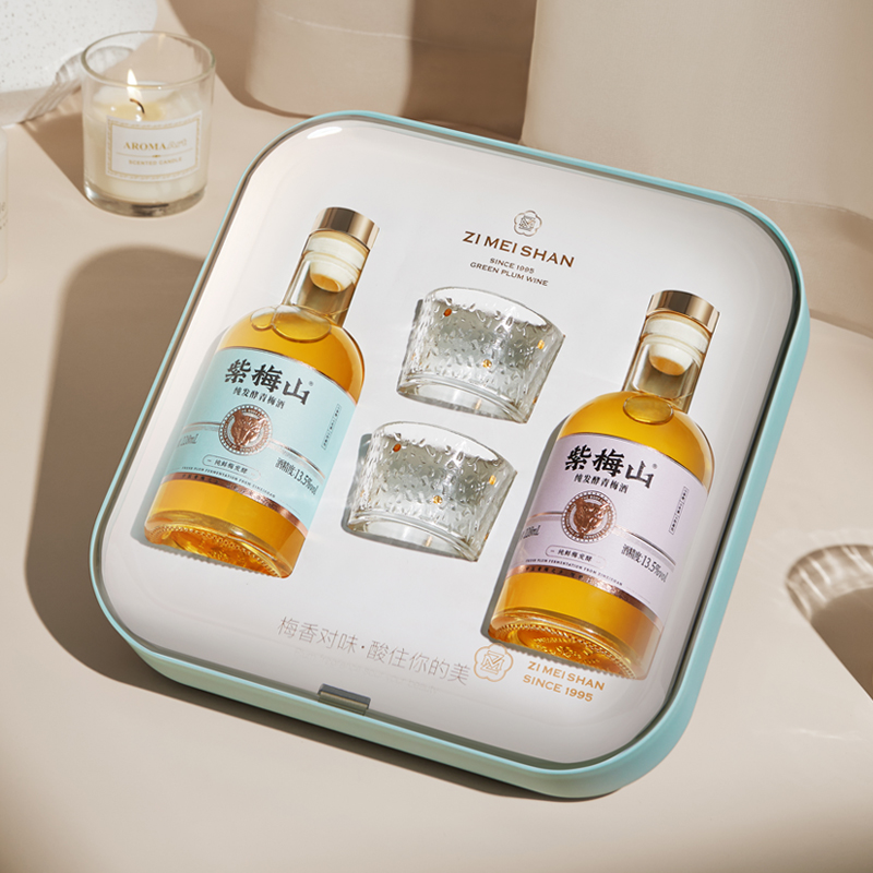 【赠锤纹杯】紫梅山纯发酵青梅酒- 双支礼盒228ml*2