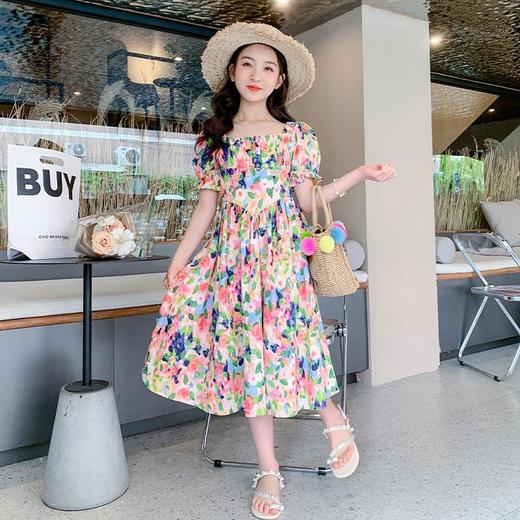 女童夏装连衣裙2023新款薄款洋气女孩夏季碎花裙子童装儿童公主裙 商品图1