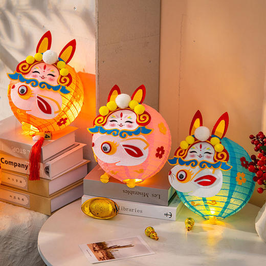灯笼2023新款中秋节手工diy材料古风兔子花灯国庆节儿童手提挂饰 商品图2