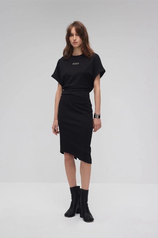 金属logo收腰连衣裙 商品图0