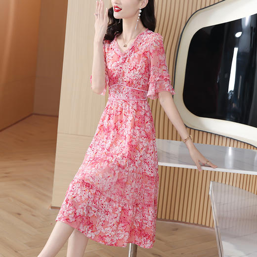 气质优雅，夏季新款百搭减龄显瘦大摆裙女法式淑女风碎花连衣裙AHM-ryfs6275 商品图3