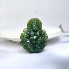 碧玉黄财神吊坠
