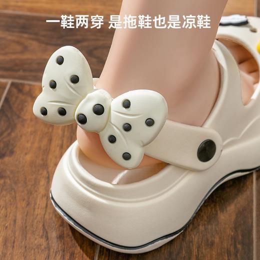 踩屎感包头洞洞鞋女士外穿厚底增高卡通蝴蝶结防滑高跟凉拖鞋女夏 商品图2