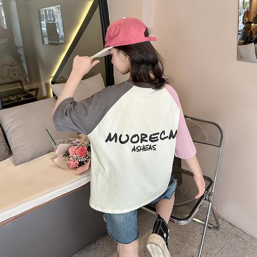 女童短袖T恤夏装2023新款童装网红女大童上衣洋气儿童纯棉体恤薄 商品图1