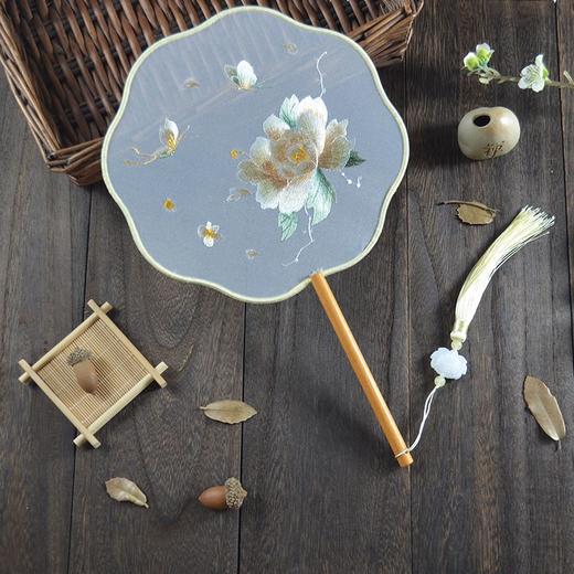 双面绣古风圆扇刺绣团扇八瓣牡丹仙子荷花汉服专用苏绣百搭舞蹈扇 商品图8