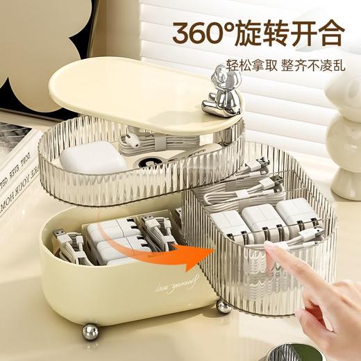 首饰收纳盒桌面多层旋转头饰戒指耳环项链手镯饰品盒子整理盒 商品图9
