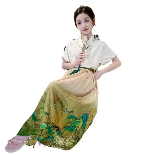 女童马面裙夏装套装2023新款童装儿童汉服超仙半身裙中国风唐装夏 商品图4