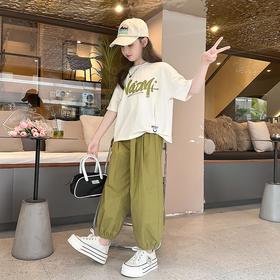 女童夏装套装薄款2023新款洋气儿童夏季短袖两件套女大童运动夏款