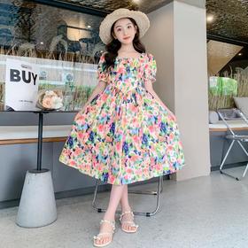 女童夏装连衣裙2023新款薄款洋气女孩夏季碎花裙子童装儿童公主裙