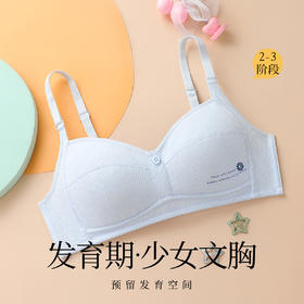 梦芭蒂棉柔养护防凸点高弹减压少女内衣初中无钢圈背心式夕颜少女文胸