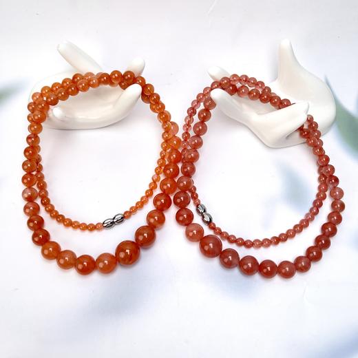 南红玛瑙项链-圆珠塔链 商品图0