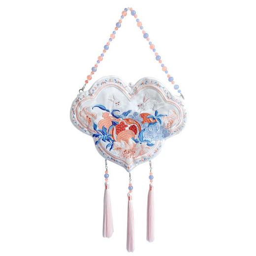 花间兔 茶茶原创汉服包包古风斜挎手机包 双面刺绣百搭手提古风包 商品图8