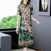 时尚优雅，女夏季新款妈妈装中国风长裙复古印花桑蚕丝连衣裙AHM-snwl9351 商品缩略图1