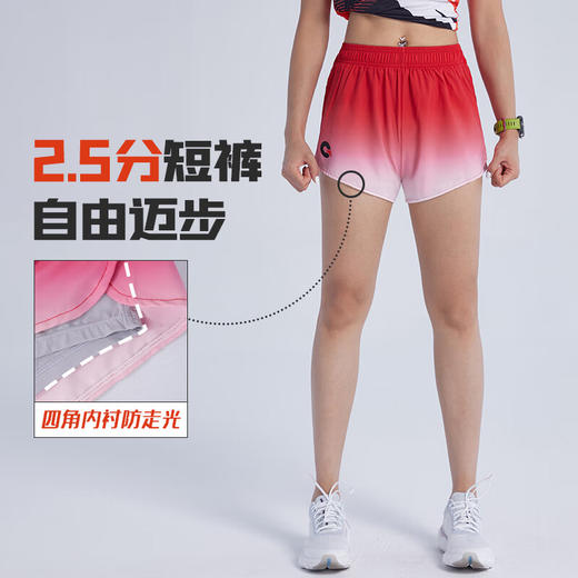 果凡女款竞速短裤带内衬手机袋速干轻薄 商品图1