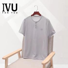 5F EmbryForm安莉芳 旗下IVU男士圆领套头短袖丝睡衣夏季薄款家居上装