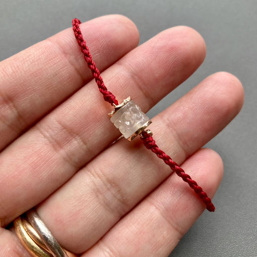 冰种翡翠路路通手绳18k玫瑰金钻石镶嵌 商品图6