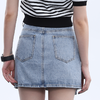 仓发13MZ不规则车标开叉牛仔半裙30301（蓝A）DT79 夏季 390062000028 商品缩略图2