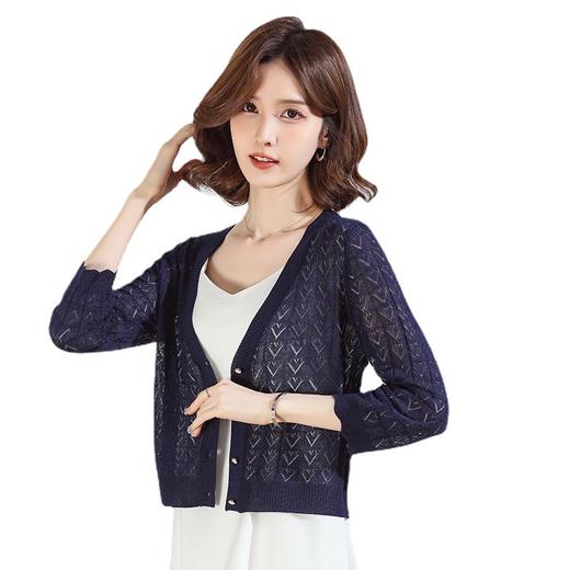 薄款百搭，七分袖镂空桑蚕丝披肩短款冰丝开衫CC-12303 商品图4