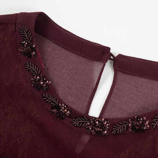 RF8B7斯尔丽夏季领口钉珠高级感收腰显瘦小A摆优雅气质连衣裙 商品图4