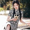 2023春夏新款弹力棉提花中长款改良旗袍连衣裙清新文艺少女年轻款 商品缩略图1