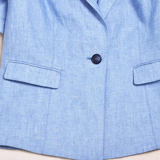 圣三利女装 新款环保亚麻翻领气质休闲西服外套SL2012110 商品图3