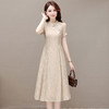 复古连衣裙印花裙中长款妈妈装短袖旗袍裙高腰A字裙QYM-YX-LC23051-Y 商品缩略图1