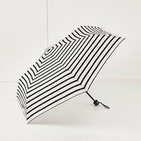 6骨 手动三折伞54cm 粉条纹