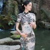2023春夏新款双层侧八扣双层中长款旗袍连衣裙复古改良老上海旗袍 商品缩略图3