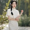 2023春夏新款复合蕾丝斗篷两件套中长款旗袍连衣裙复古改良连衣裙 商品缩略图0