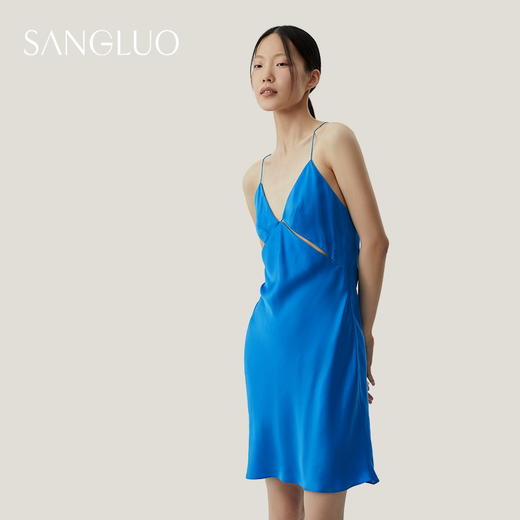 SANGLUO真丝睡裙吊带性感镂空100%桑蚕丝睡衣可外穿家居服夏新款 商品图4