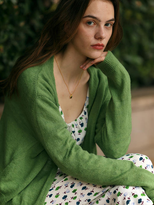 【周四精选福利】HeyDress法式方领连衣裙女复古收腰开叉设计长袖气质碎花裙子 商品图3