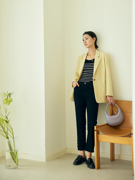 HeyDress法式九分牛仔裤女春秋高腰直筒烟管裤显瘦小个子黑色裤子 商品图0