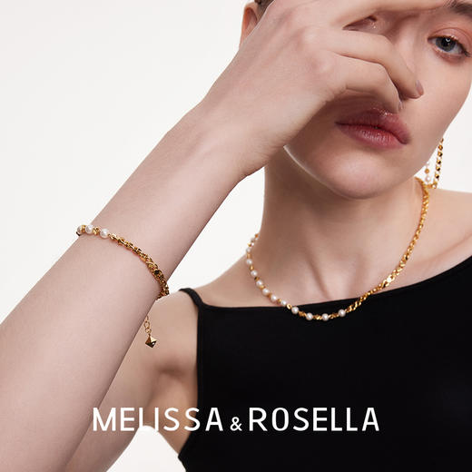 MELISSA&ROSELLA  双生系列立体方块链条珍珠项链/手链/耳坠 商品图2