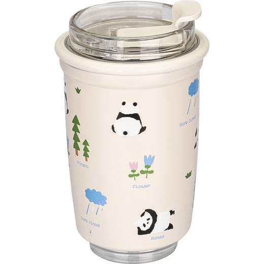 摩登主妇mototo熊猫吸管保温水杯女生生日礼物可爱咖啡杯随行杯子 商品图4