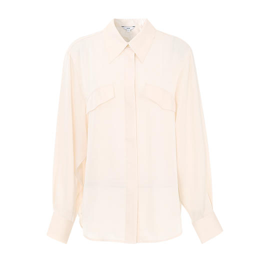 VIMAGE纬漫纪宽松慵懒感舒适百搭简约气质纯色雪纺衬衫秋新款V2009609 商品图5