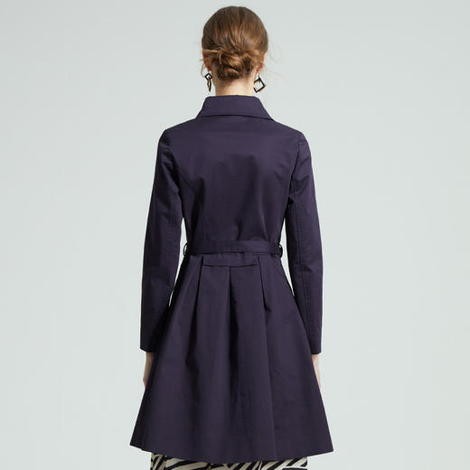 VIVIAN LIU R2313108春女装新款单排扣系腰带翻领收腰长袖风衣 商品图1