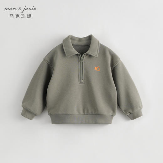 【户外风】马克珍妮秋装新款男童超舒棉翻领卫衣外套231251 商品图2