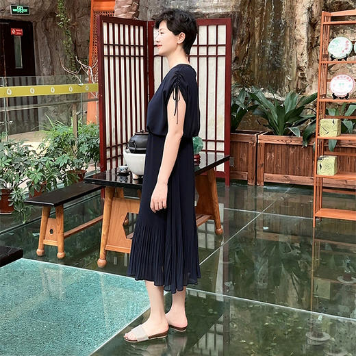 圣媛女装  时尚优雅假两件压褶连衣裙SA220L38 商品图1