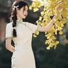 2023夏款双层宽边丝绸提花改良旗袍连衣裙清新文艺少女年轻款旗袍 商品缩略图1